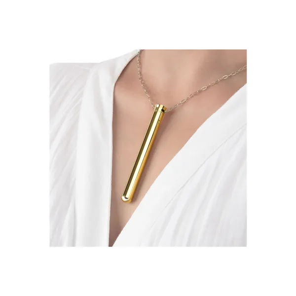 Bullet Vibrator Le Wand Necklace Pendant Golden