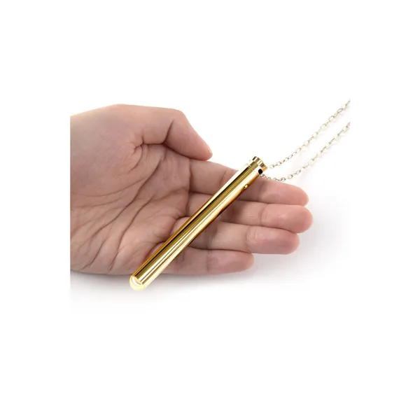 Bullet Vibrator Le Wand Necklace Pendant Golden