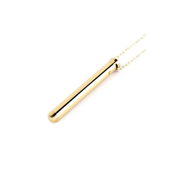 Bullet Vibrator Le Wand Necklace Pendant Golden