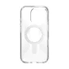 Speck Presidio Perfect-Clear Grip ClickLock & MagSafe - iPhone 16 Pro Case (Clear / Chrome Finish / Serene Silver)