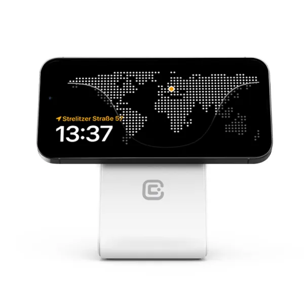 Crong MagSpot Stand - 2-in-1 Wireless Charger with MagSafe for iPhone and AirPods (White)