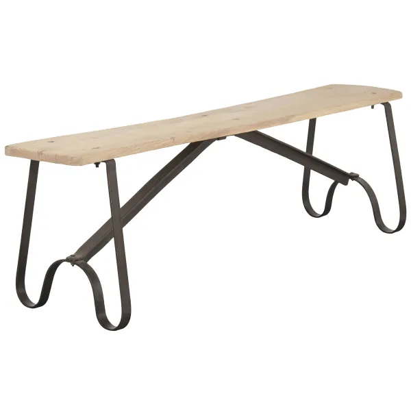 Penkki Home ESPRIT Musta Luonnollinen Rauta tiikki 152 X 41 X 46 CM