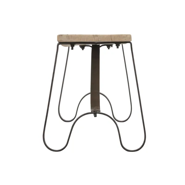 Скамья Home ESPRIT Чёрный Натуральный Железо древесина тика 152 X 41 X 46 CM