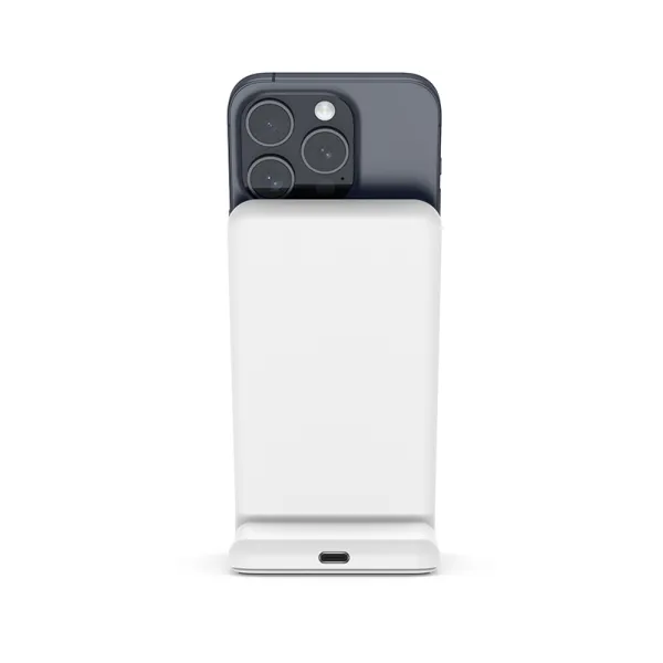 Crong MagSpot Stand - 2-in-1 Wireless Charger with MagSafe for iPhone and AirPods (White)