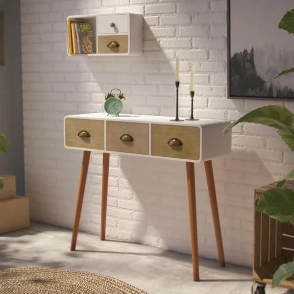 Мебель для прихожей с 3 ящиками Versa 30 x 80,5 x 90 cm 0,3 x 0,805 x 0,9 cm Белый