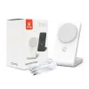 Crong MagSpot Stand - 2-in-1 Wireless Charger with MagSafe for iPhone and AirPods (White)