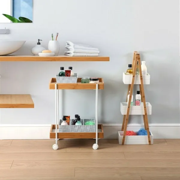 Полка для ванной Versa Бамбук Деревянный MDF Деревянный MDF/Бамбук (18 x 81 x 30 cm)