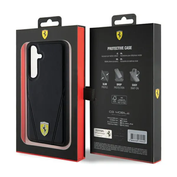 Ferrari Hot Stamp V Lines MagSafe - Samsung Galaxy S24 Case (Black)