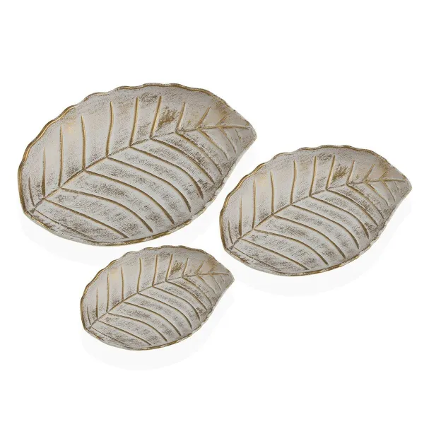 Pöytäkoriste Versa Valkoinen Puu MDF 22 x 5 x 30 cm (3 Kappaletta)