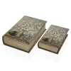 Декоративный шкафчик Versa Буклет Цветы Полотно Деревянный MDF 7 x 27 x 18 cm