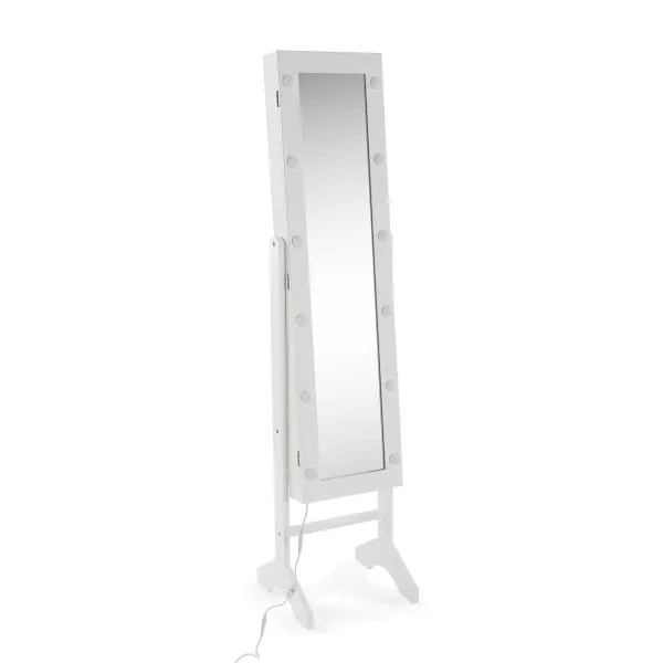 Sieninis veidrodis Versa Balta Veidrodis Medžio MDF 35 x 153 x 35,2 cm Papuošalų stovas