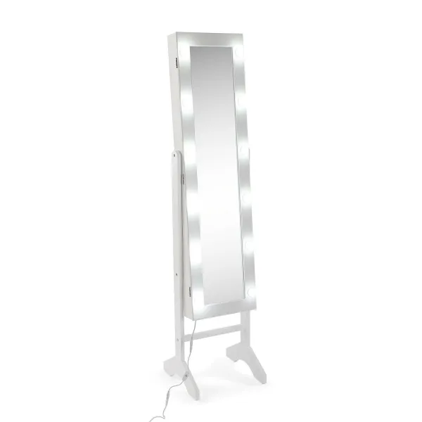 Sieninis veidrodis Versa Balta Veidrodis Medžio MDF 35 x 153 x 35,2 cm Papuošalų stovas