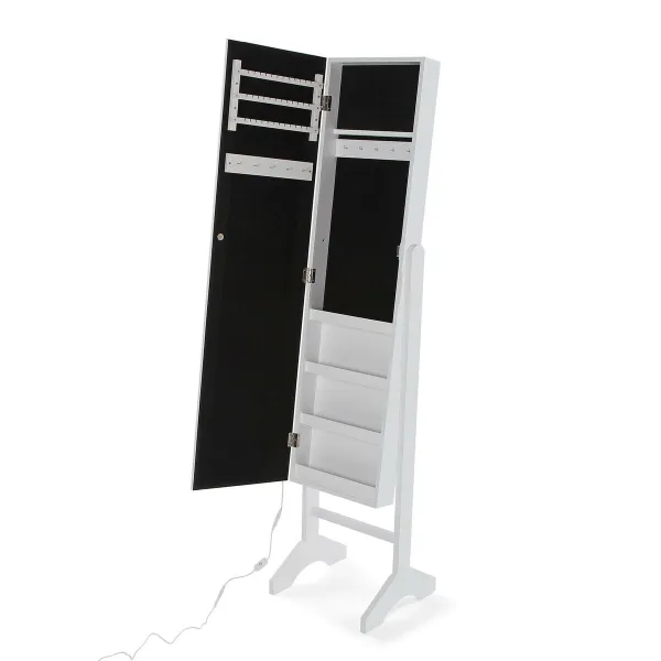 Sieninis veidrodis Versa Balta Veidrodis Medžio MDF 35 x 153 x 35,2 cm Papuošalų stovas