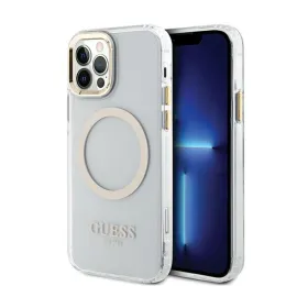 Guess Metal Outline MagSafe - Case for iPhone 12 / iPhone 12 Pro (Transparent / Gold)