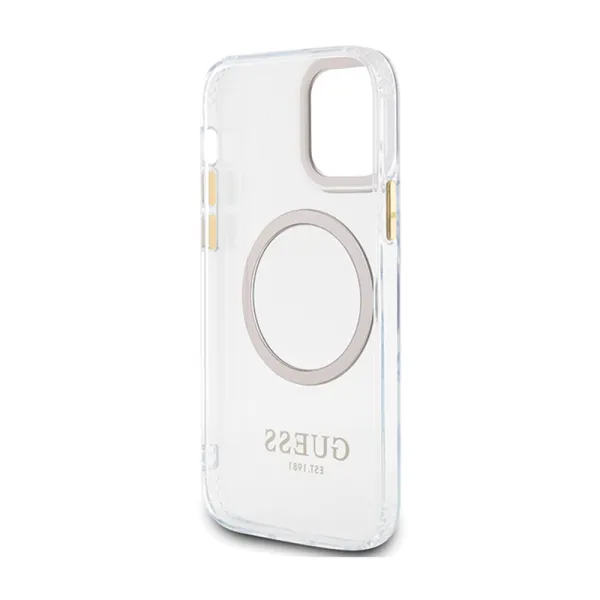 Guess Metal Outline MagSafe - Case for iPhone 12 / iPhone 12 Pro (Transparent / Gold)