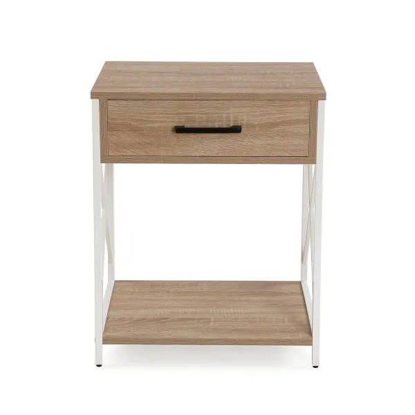 Ночной столик Versa Белый PVC Деревянный Металл 40 x 60 x 48 cm