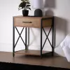 Nightstand Versa Black PVC Wood Metal 40 x 60 x 48 cm