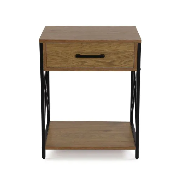 Ночной столик Versa Чёрный PVC Деревянный Металл 40 x 60 x 48 cm