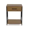 Naktsskapītis Versa Melns PVC Koks Metāls 40 x 60 x 48 cm