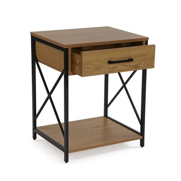 Ночной столик Versa Чёрный PVC Деревянный Металл 40 x 60 x 48 cm