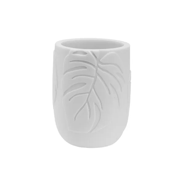 Dantų šepetėlio laikiklis Versa Palm Balta Derva 7 x 9 x 7 cm
