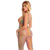 Bodystocking Pink Lipstick Multicolour (One size)