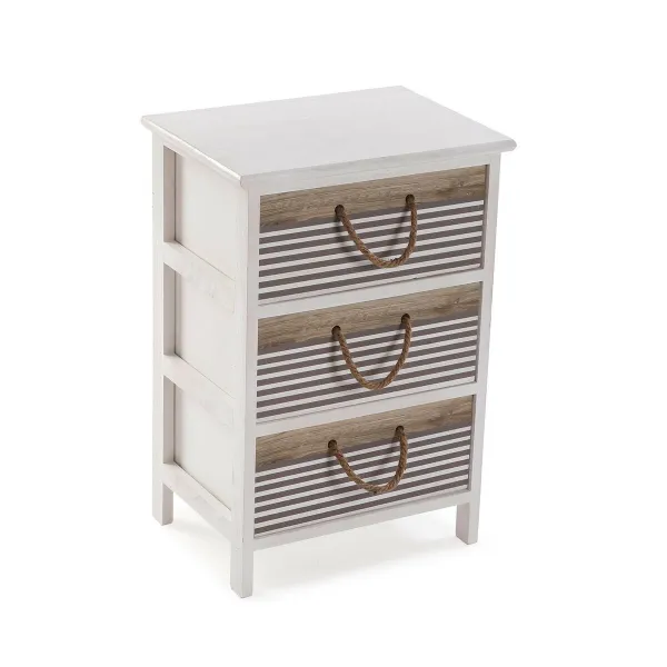 Тумба с ящиками Versa Tabo Текстиль Древесина павловнии 29 x 58 x 40 cm