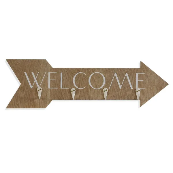 Uz sienas piestiprināts mēteļa pakaramais Versa Welcome Koks MDF 4 x 14,5 x 48 cm