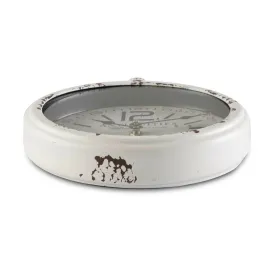 Wall Clock Versa Antiques White Steel Vintage 4,5 x 28 x 22 cm