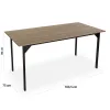 Valgomojo stalas Versa Collins Metalinis Melaminas Medžio MDF 75 x 80 x 164,5 cm
