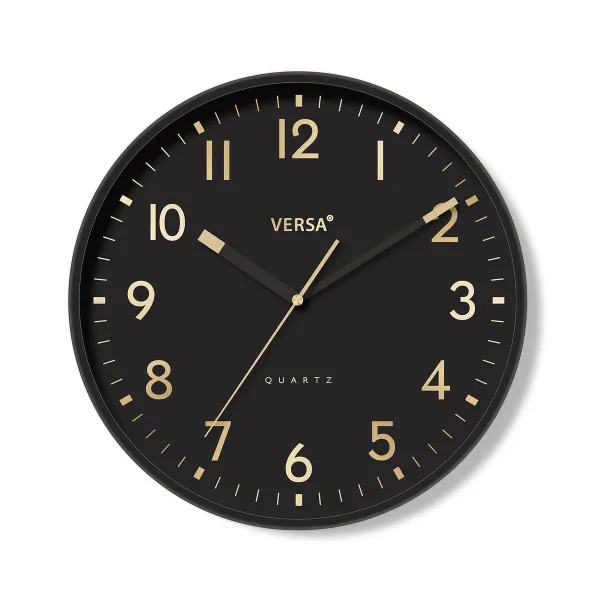 Sienas pulkstenis Versa Melns Plastmasa 4 x 30 x 30 cm