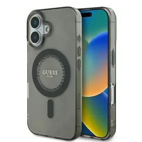 Guess IML Rhinestones MagSafe - Case for iPhone 16 Plus (Black)