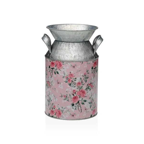 Кувшин Versa Розовый Металл Цветы 13 x 15,5 x 21 cm