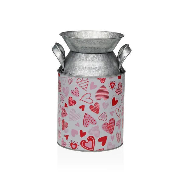 Vaza Versa Raudona Metalinis Širdelės 13 x 15,5 x 21 cm