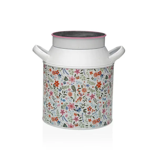 Vase Versa Pink Metal Flowers 13 x 15,5 x 21 cm