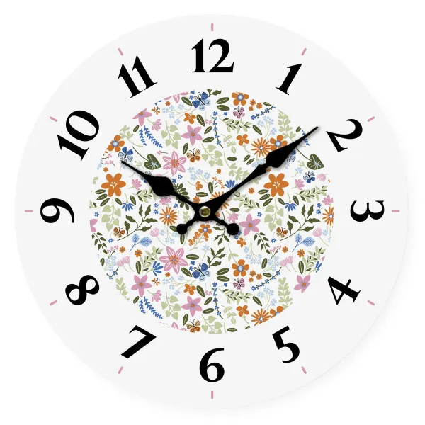 Sienas pulkstenis Versa Koks Цветы 4 x 30 x 30 cm