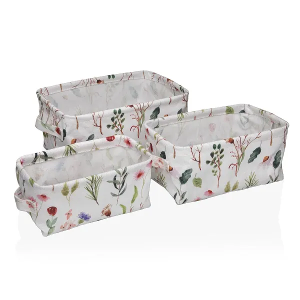 Multi-purpose basket Versa Textile 22 x 12 x 10 cm 18 x 14 x 28 cm 25 x 15 x 12 cm 28 x 18 x 14 cm