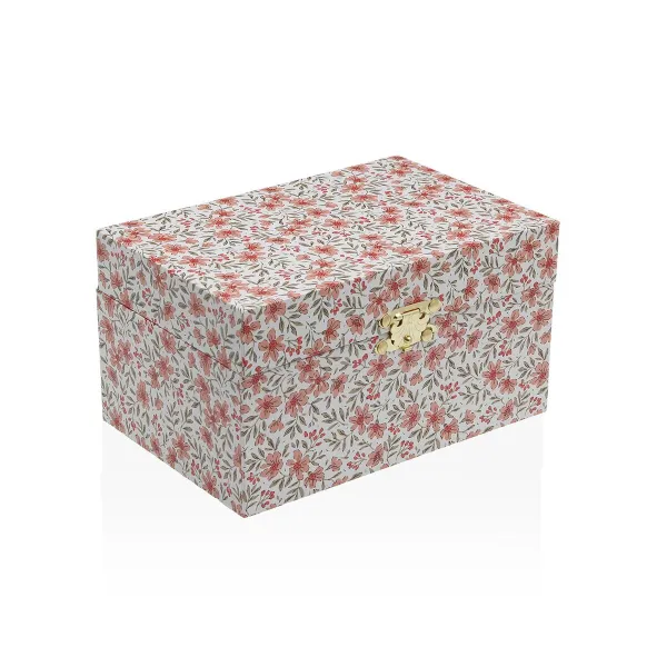 Jewelry box Versa Wood MDF Wood 12 x 10 x 18 cm Flowers