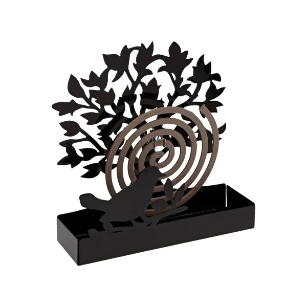 Подставка для противомоскитных спиралей Versa Чёрный Металл 5 x 17 x 17 cm Дерево