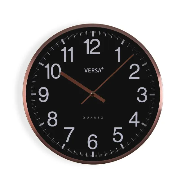 Sienas pulkstenis Versa Melns Metāls
