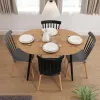 Dining Table Versa DOINYO  Black Metal MDF Wood 80 x 75 x 160 cm