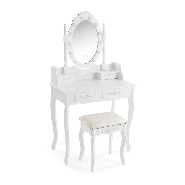 Туалетный столик Versa Белый Деревянный Стеклянный Деревянный MDF 40 x 146 x 75 cm