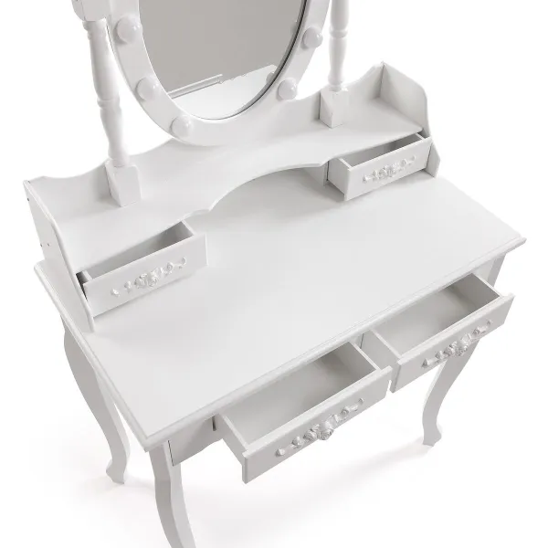 Dresser Versa White Wood Crystal MDF Wood 40 x 146 x 75 cm
