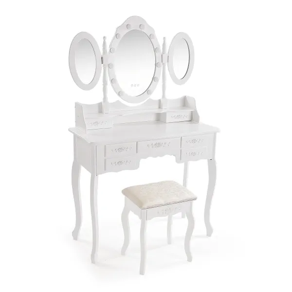 Dresser Versa White Wood Crystal MDF Wood 40 X 144 X 90 CM