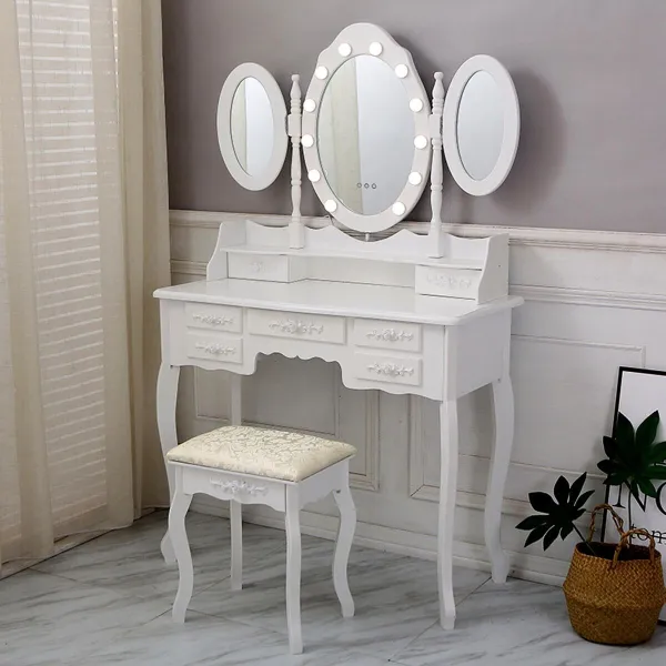 Dresser Versa White Wood Crystal MDF Wood 40 X 144 X 90 CM
