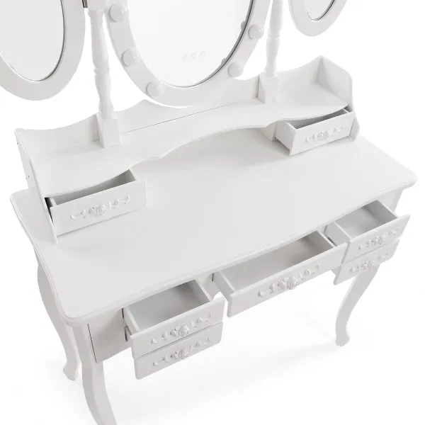 Dresser Versa White Wood Crystal MDF Wood 40 X 144 X 90 CM