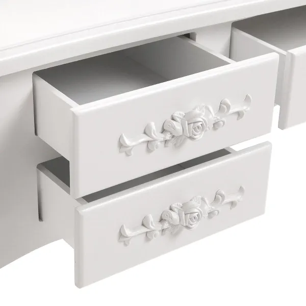 Dresser Versa White Wood Crystal MDF Wood 40 X 144 X 90 CM
