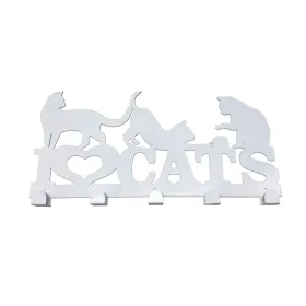 Настенная вешалка Versa Белый Металл Железо Котов 2 X 17 X 39 CM