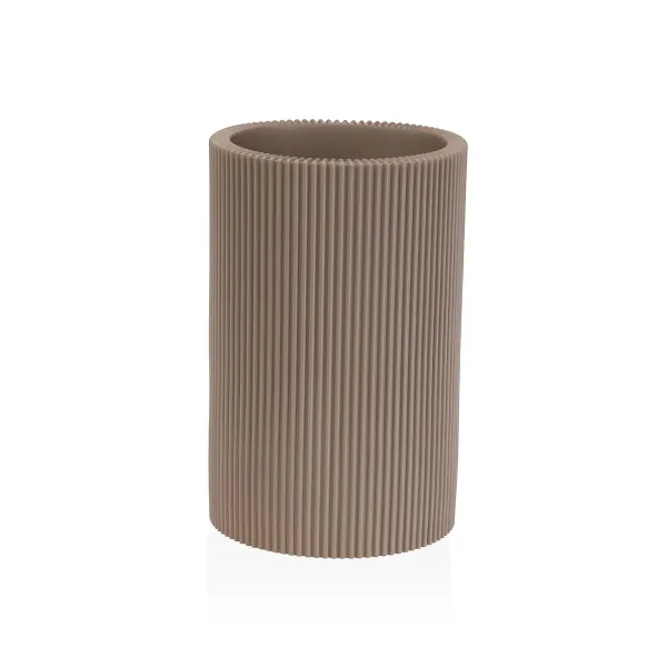 Toothbrush Holder Versa Beige Resin 7,5 x 11,5 x 7,5 cm