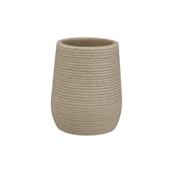 Toothbrush Holder Versa Beige Resin 8,5 x 10 x 8,5 cm